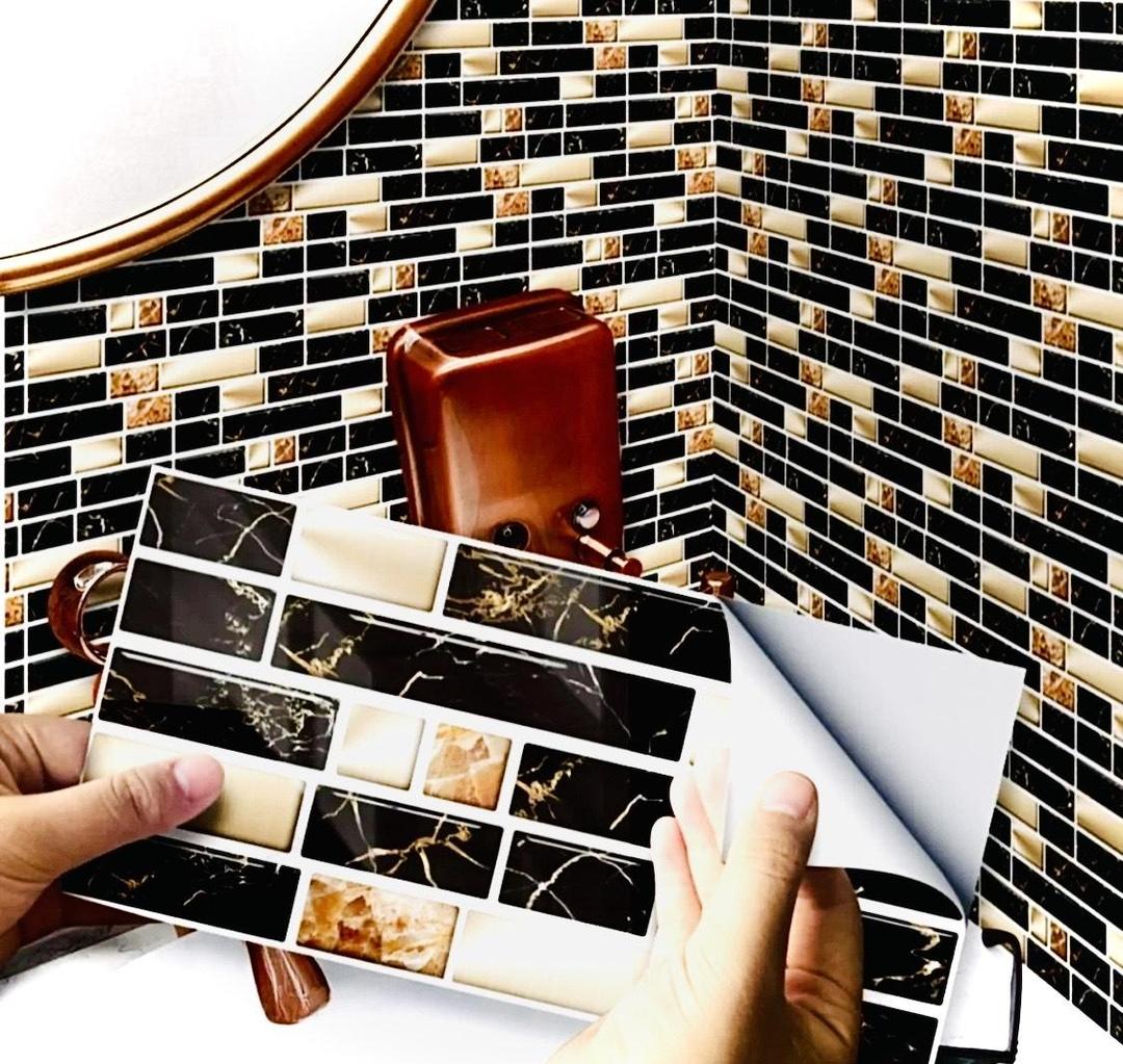 Modern Design Quartz Wall Tile Sticker - 50 Pcs for Effortless Elegance