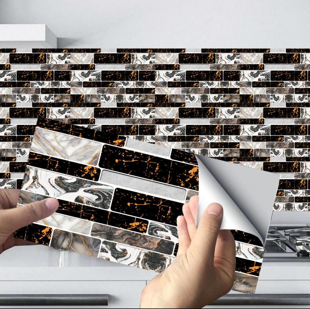 Multicolor 50 Pcs Wall Tile Stickers - Modern Abstract Decor for Easy Home Transformation