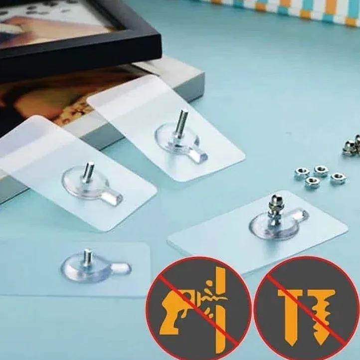 10Pcs Metal Screw Sticker No Drill Wall Mount