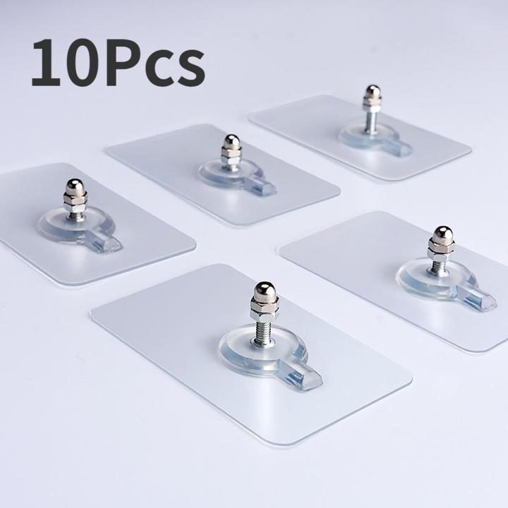 10Pcs Metal Screw Sticker No Drill Wall Mount