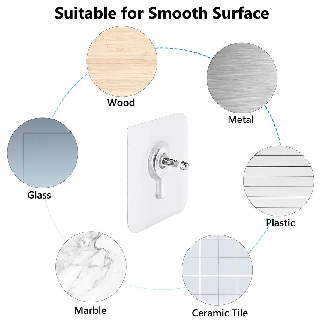 10Pcs Metal Screw Sticker No Drill Wall Mount