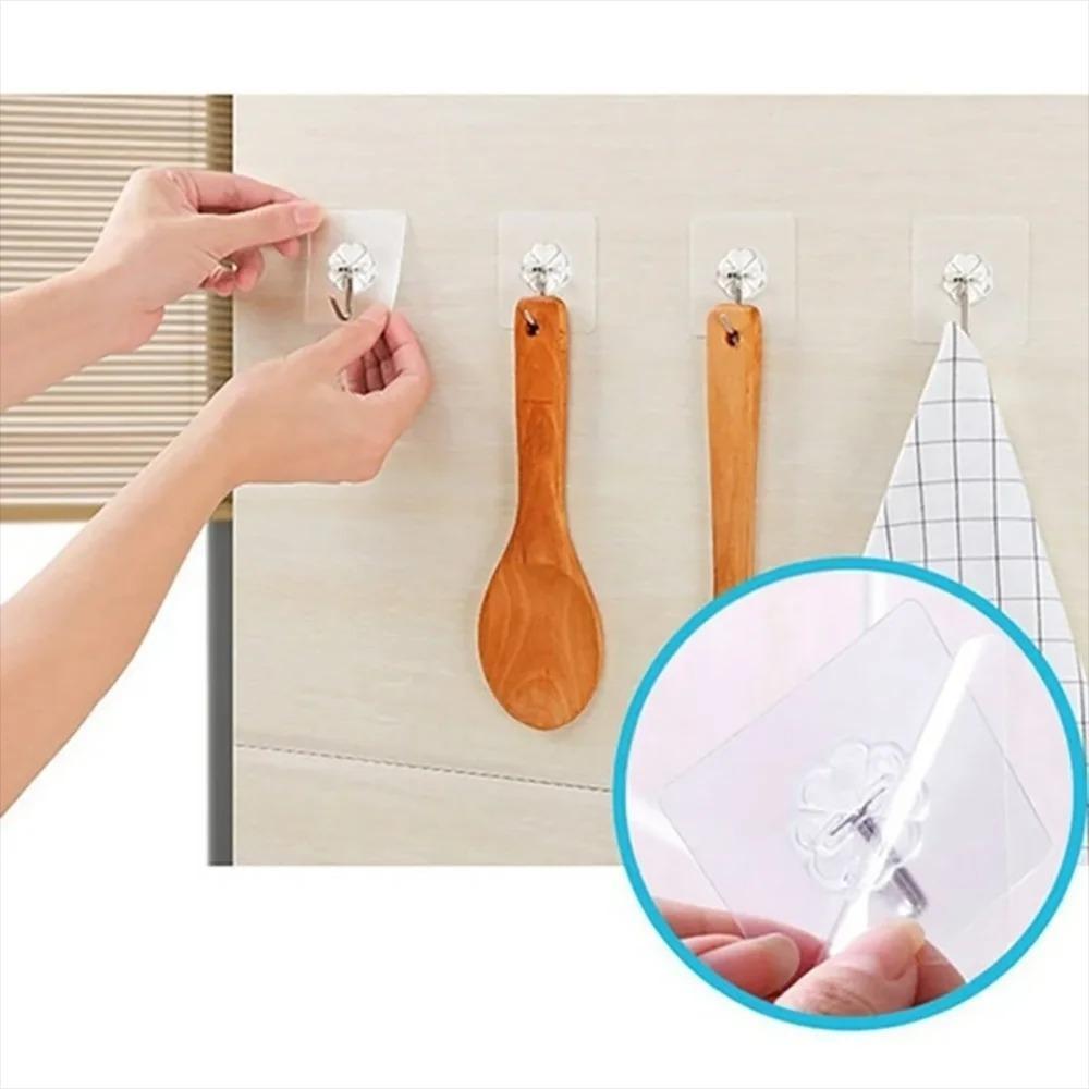 10 Pcs Silver Metal Wall Hooks for Home Office