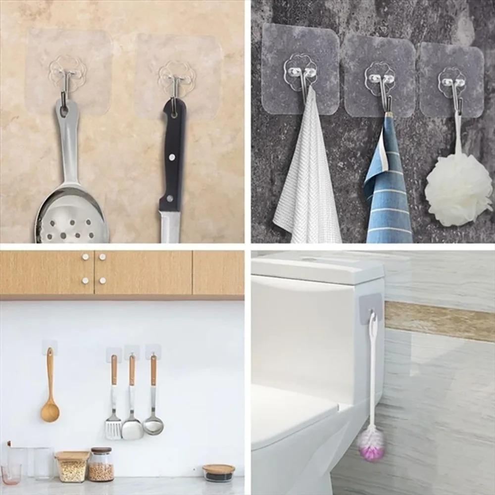 10 Pcs Silver Metal Wall Hooks for Home Office