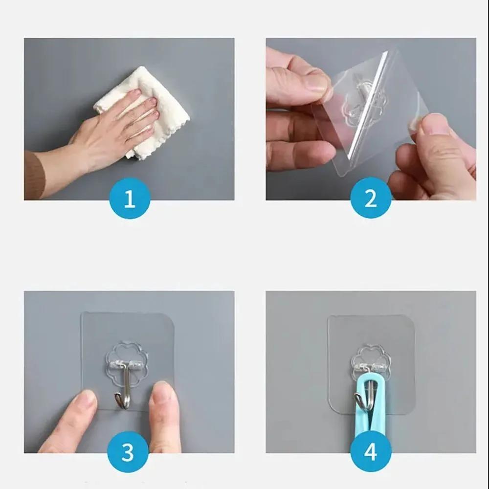 10 Pcs Silver Metal Wall Hooks for Home Office