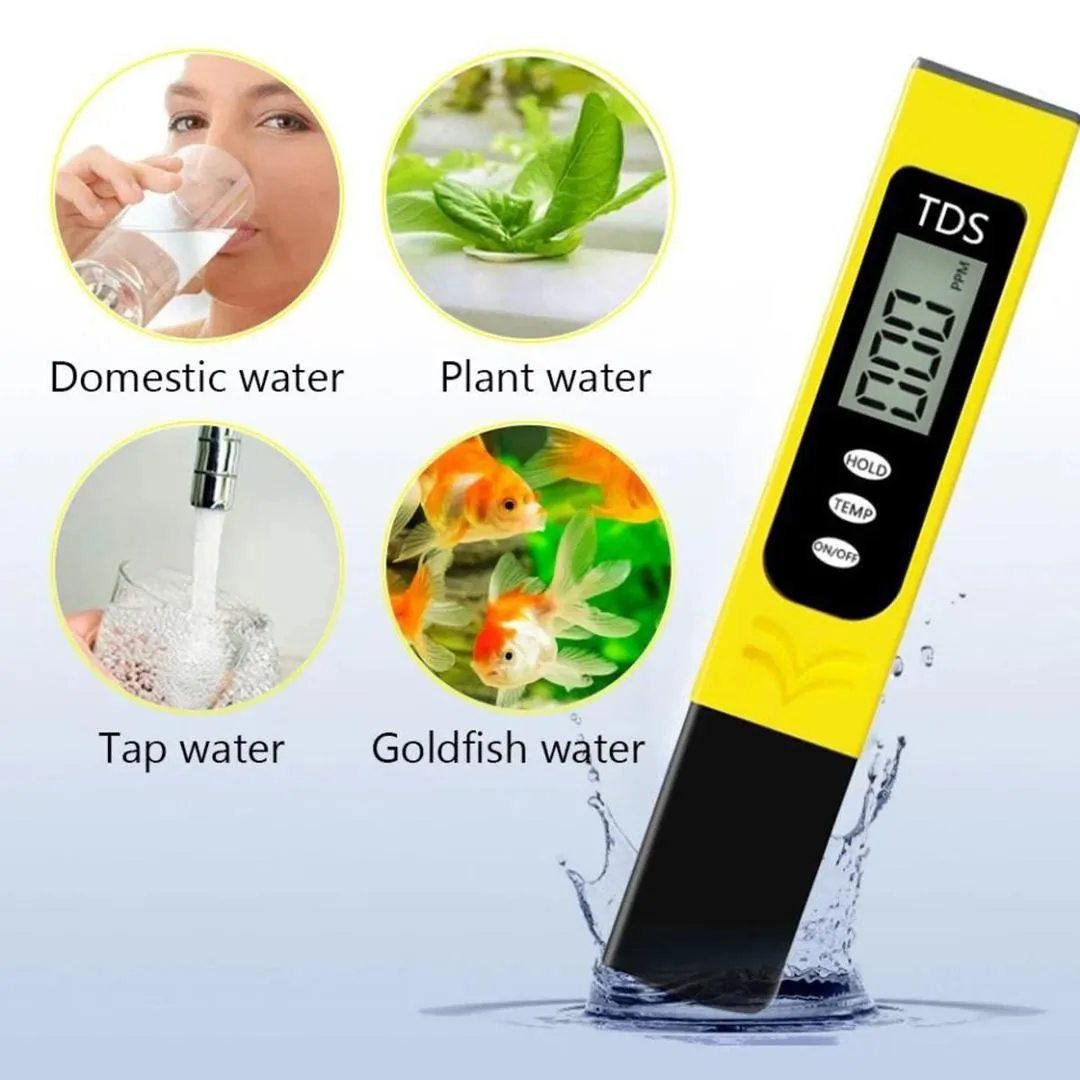 Digital TDS Water Tester Pen White Plastic 0-9999 PPM
