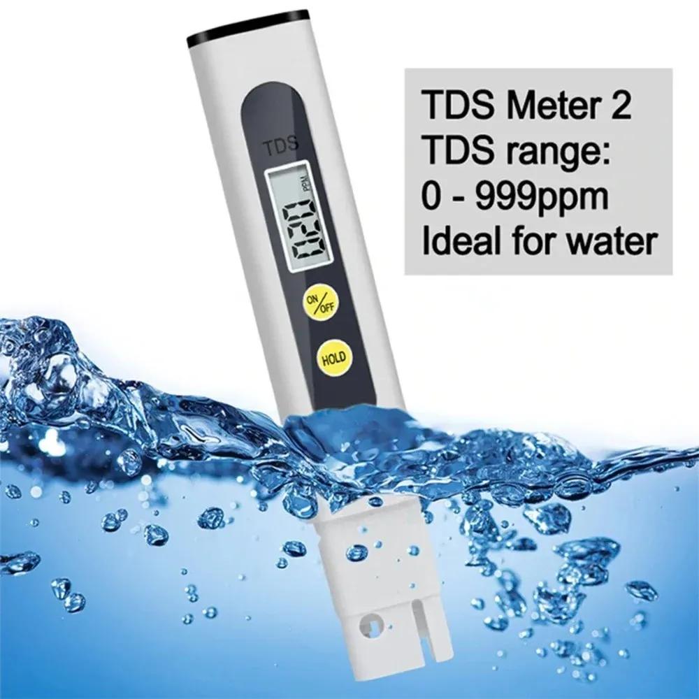 Digital TDS Water Tester Pen White Plastic 0-9999 PPM