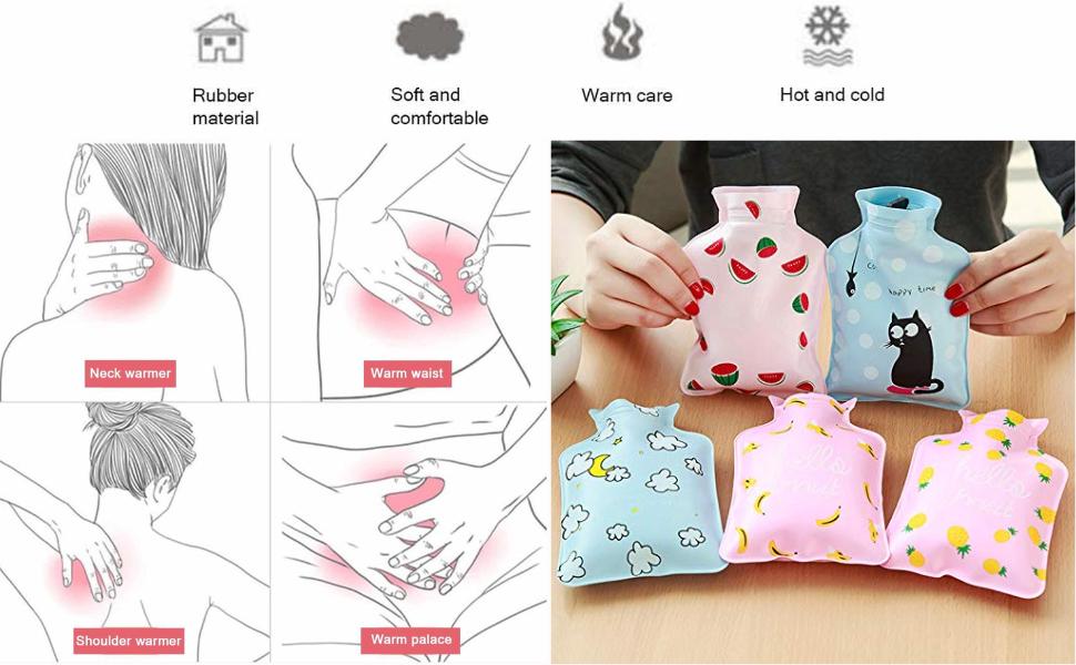 4-Piece Hot Water Bottle Set for Winter Warmth