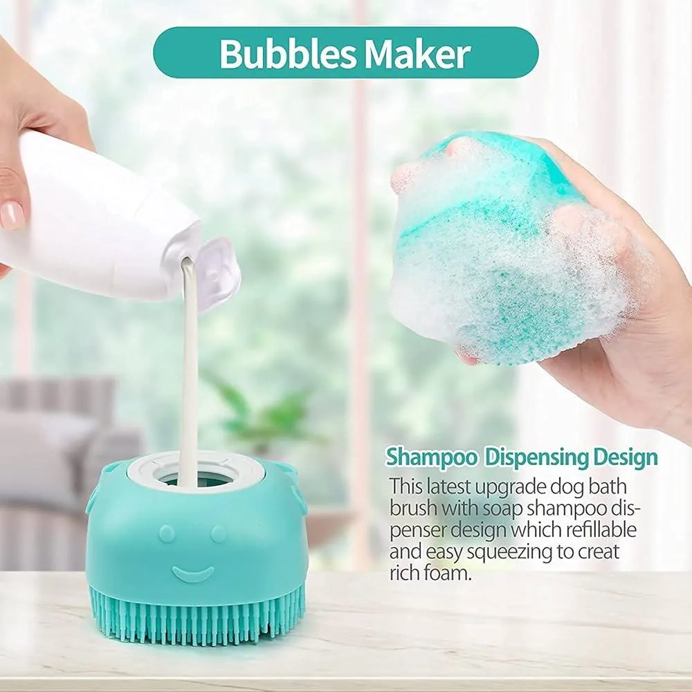 Silicone Massage Bath Brush with Soap Dispenser Yellow