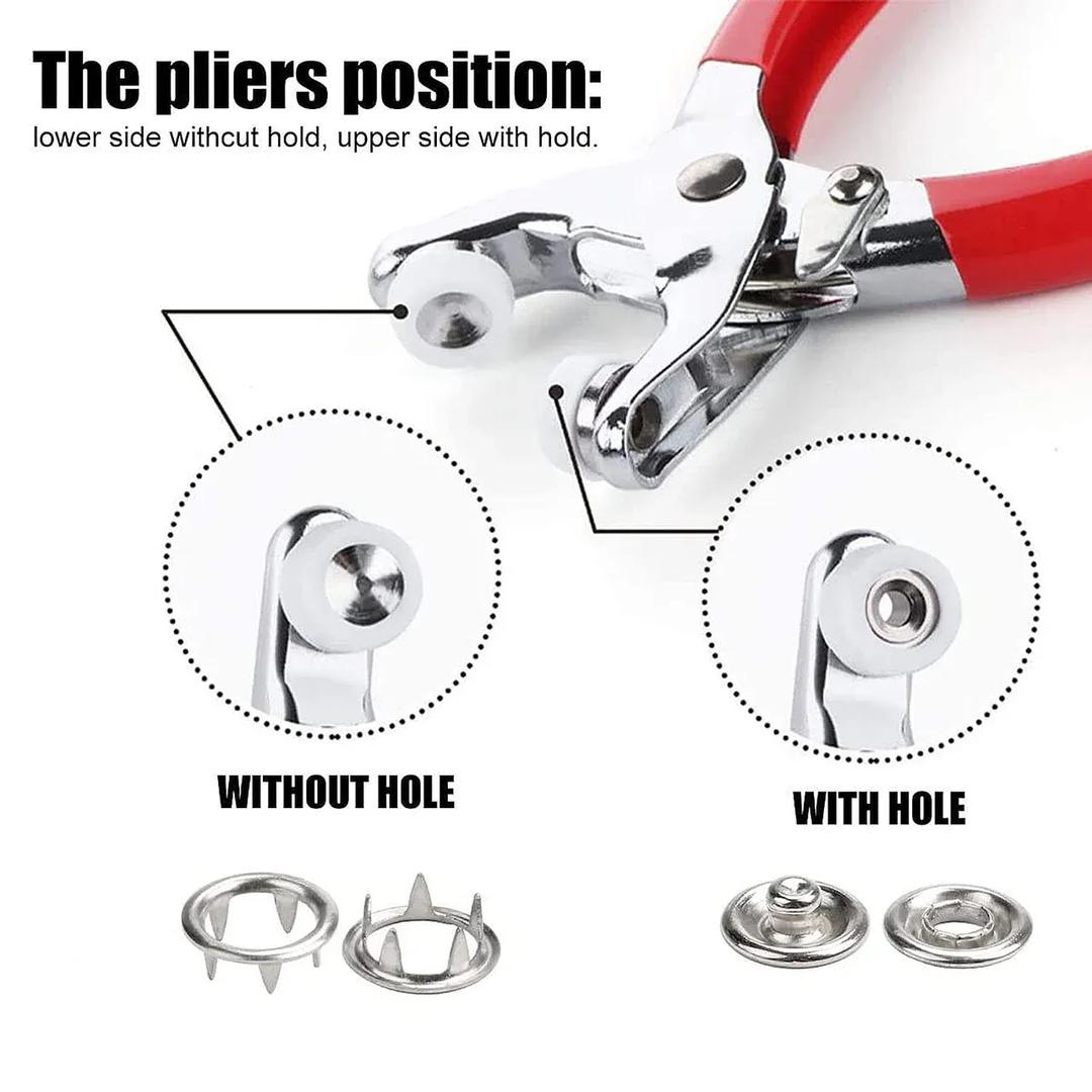 Tich Snap Button Machine with 50 Stainless Steel Buttons