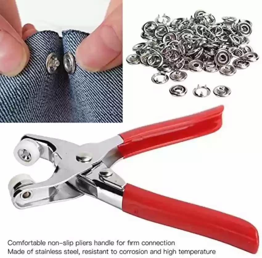 Tich Snap Button Machine with 50 Stainless Steel Buttons