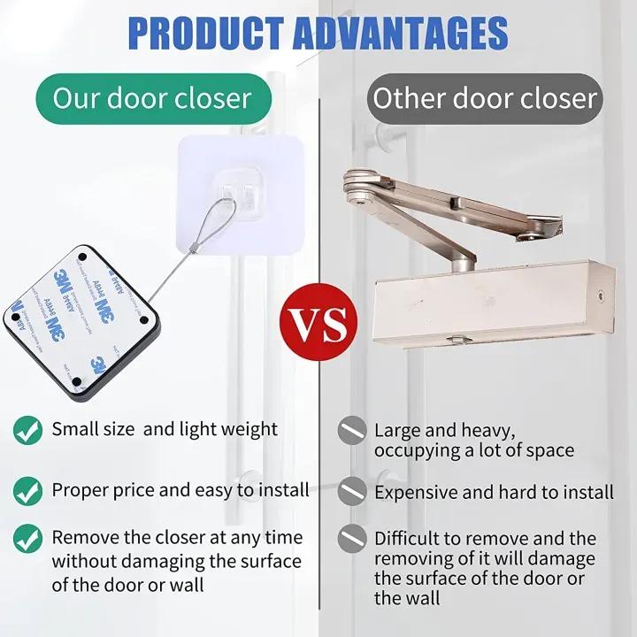 Automatic Door Closer Black Stainless Steel Spring