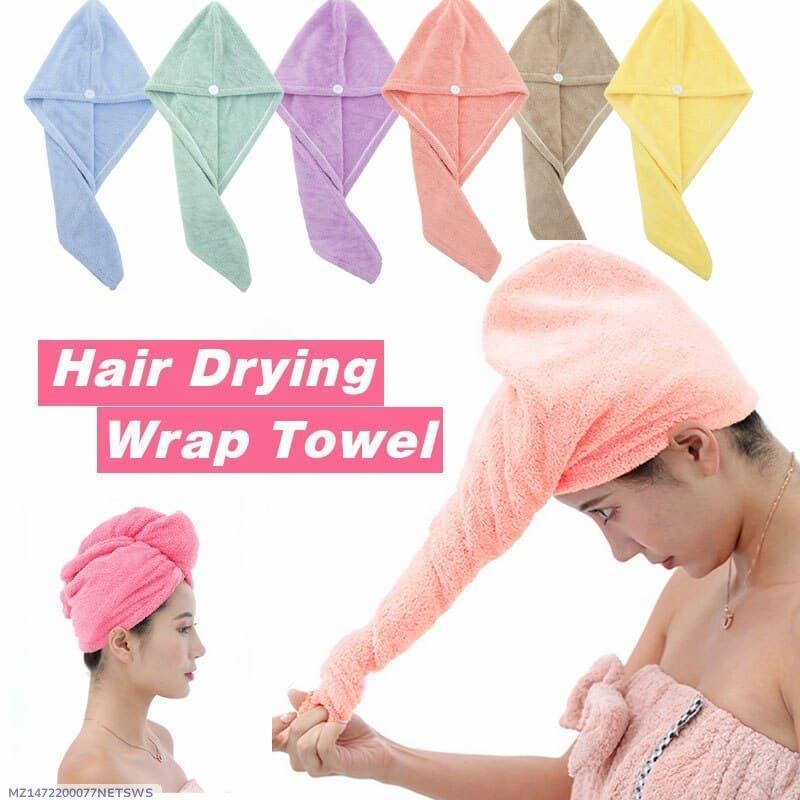 Women Hair Drying Wrap Towel Multicolor Cotton Quick Dry