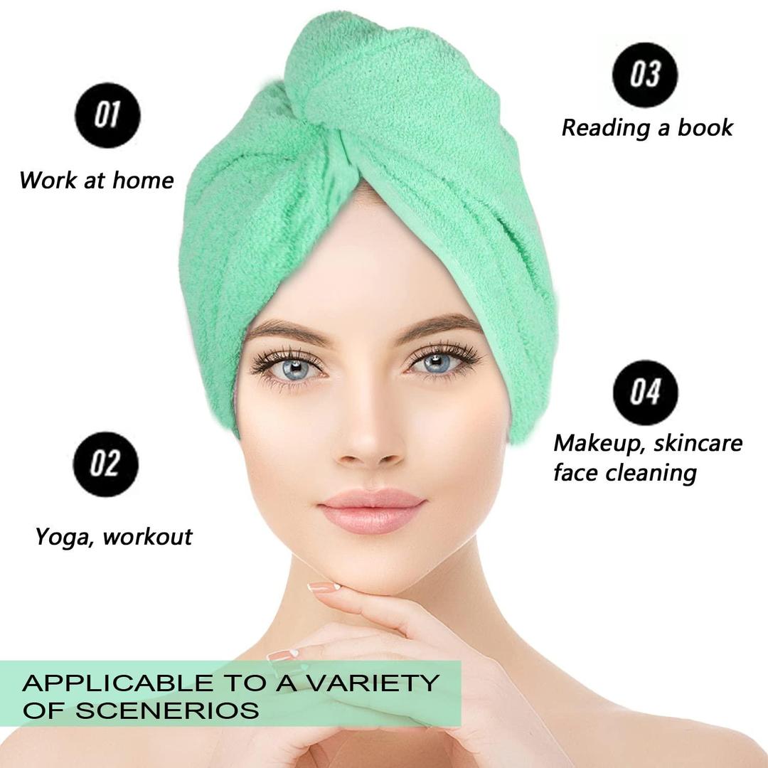 Women Hair Drying Wrap Towel Multicolor Cotton Quick Dry