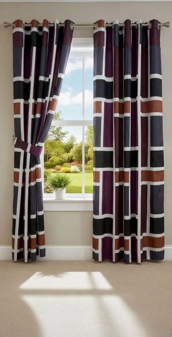 Luxurious 1 Pair Cotton Salonica Printed Curtains