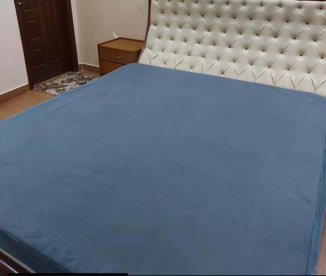 Terry Cotton Plain Double Bed Mattress Cover