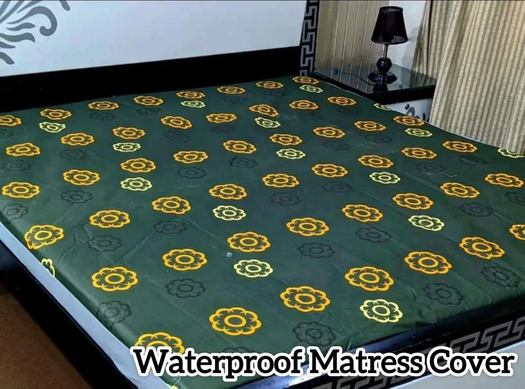 Terry Cotton Printed Double Bed Waterproof Mattress Cover