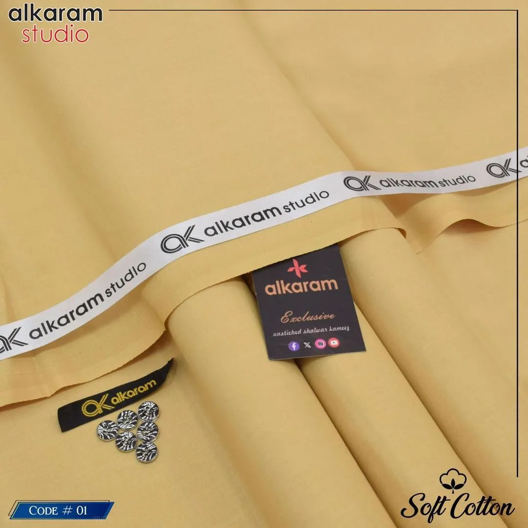 Stylish Men’s Unstitched Soft Cotton Plain Suit