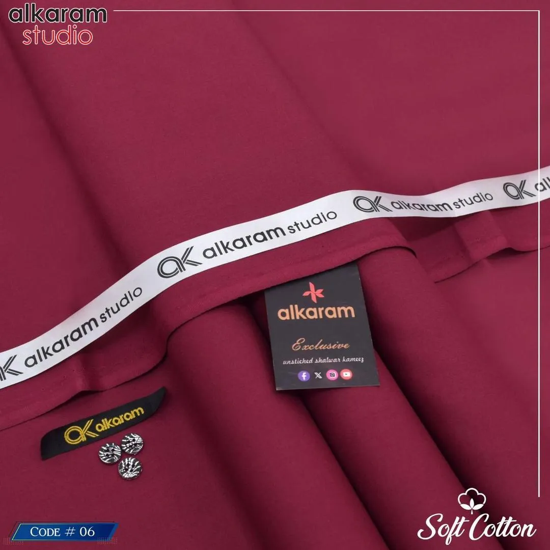 Stylish Men’s Unstitched Soft Cotton Plain Suit