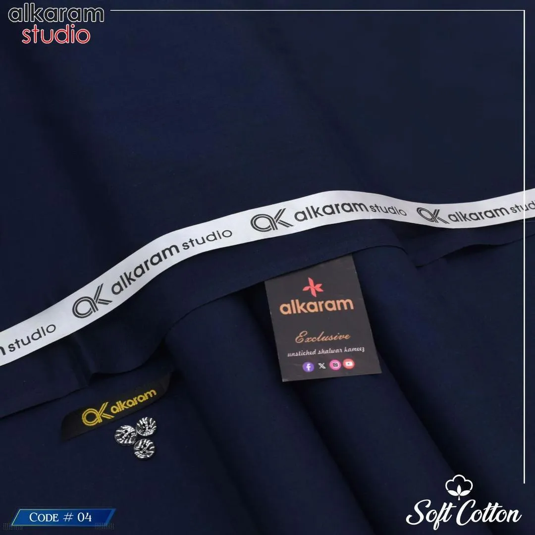 Stylish Men’s Unstitched Soft Cotton Plain Suit