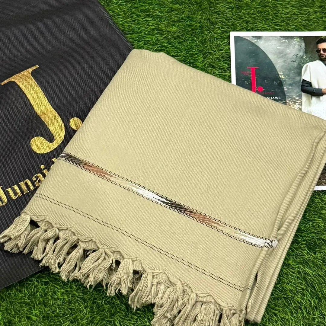 Luxurious 1 Pc Men's Plain Soft Wool Shawl in Green Color