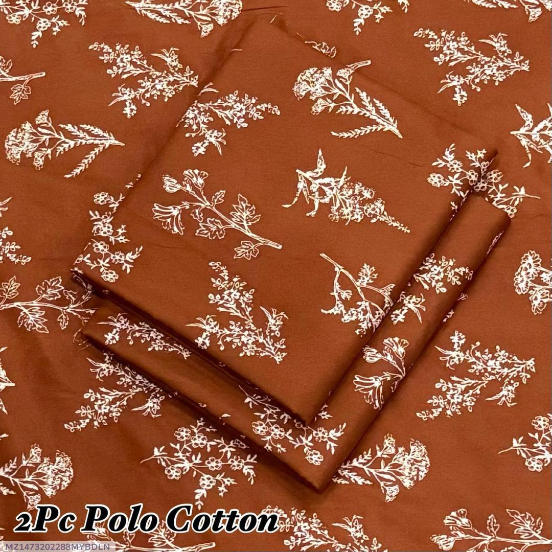 2 Pcs Women's Unstitched Printed Suit