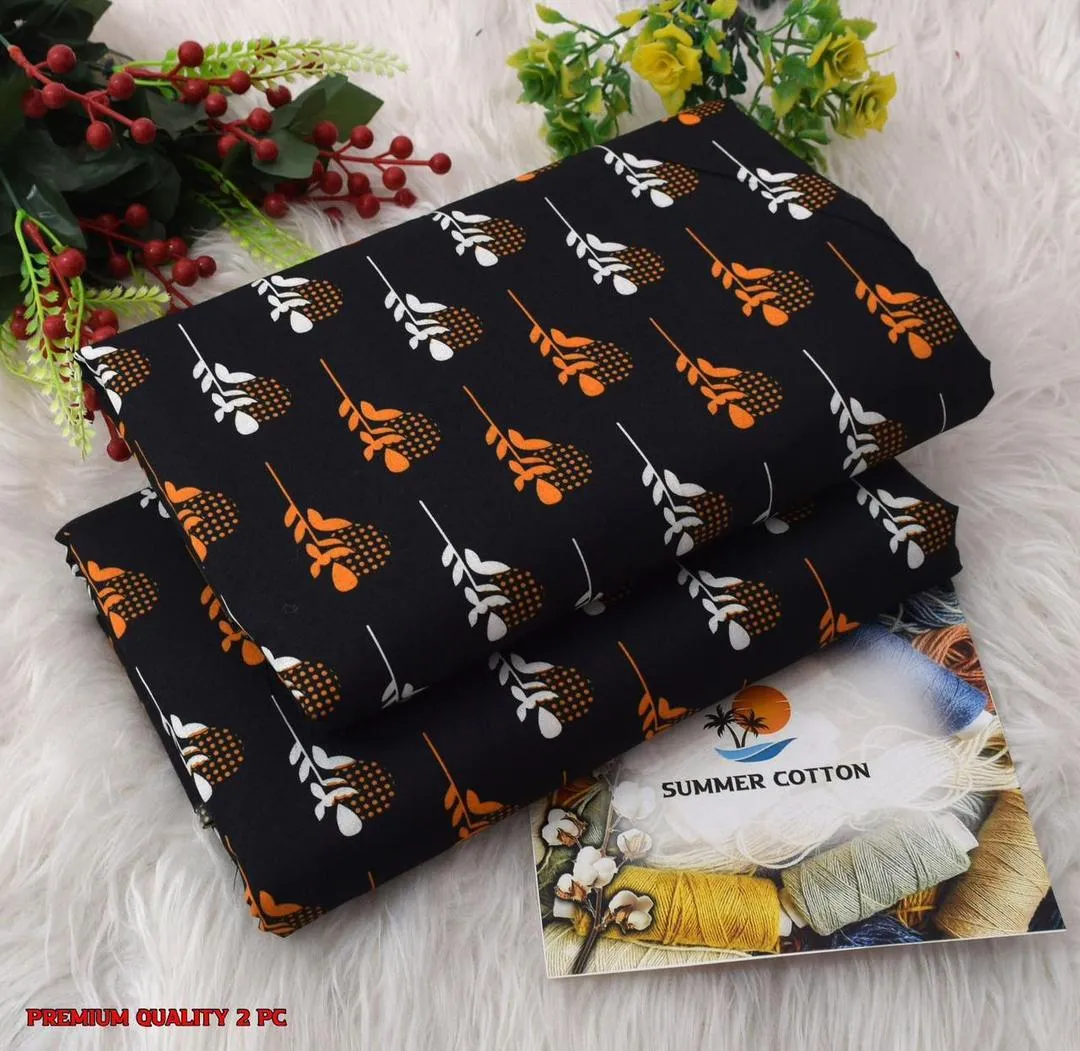 2 Pcs Women's Unstitched Printed Suit