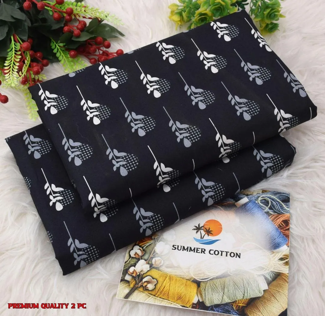 2 Pcs Women's Unstitched Printed Suit