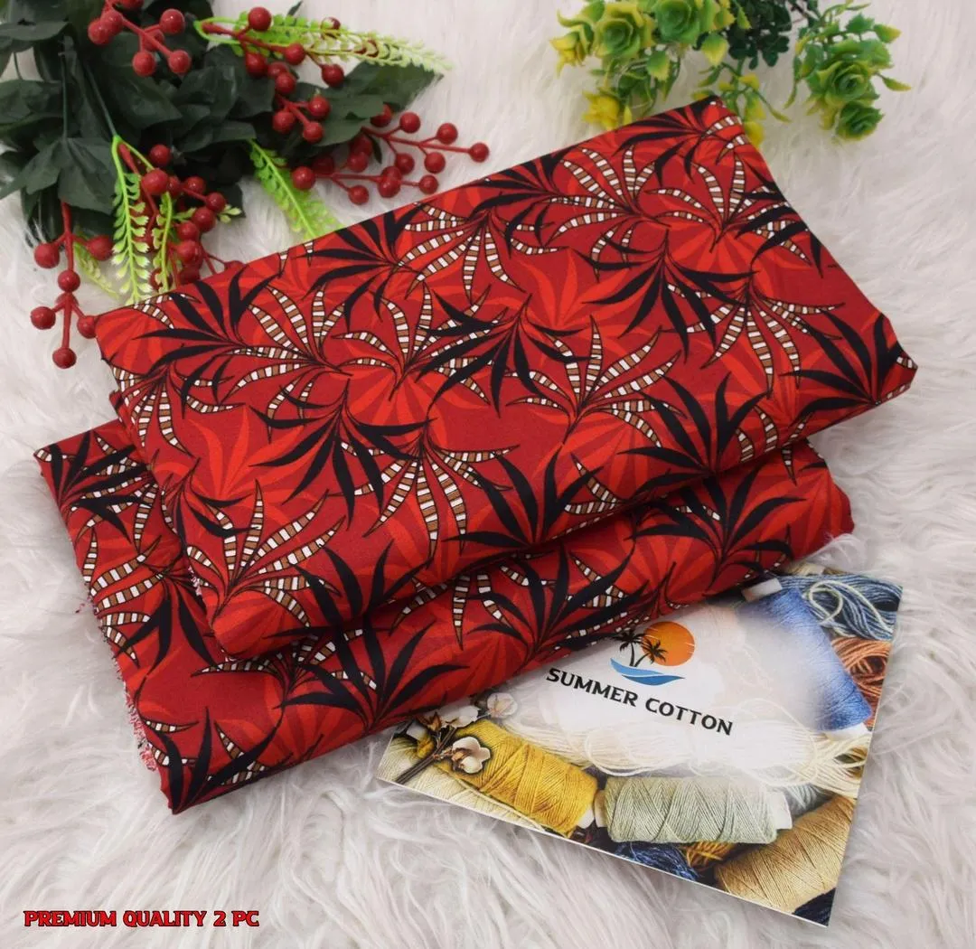 2 Pcs Women's Unstitched Printed Suit