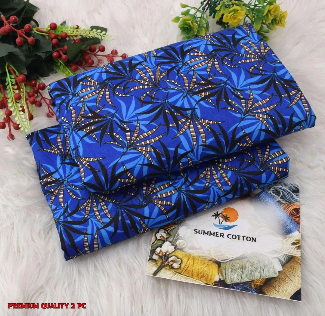 2 Pcs Women's Unstitched Printed Suit