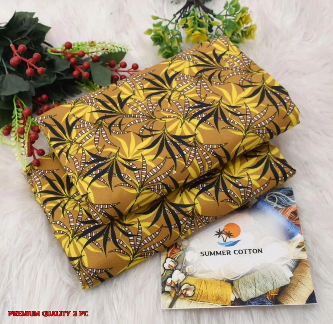 2 Pcs Women's Unstitched Printed Suit