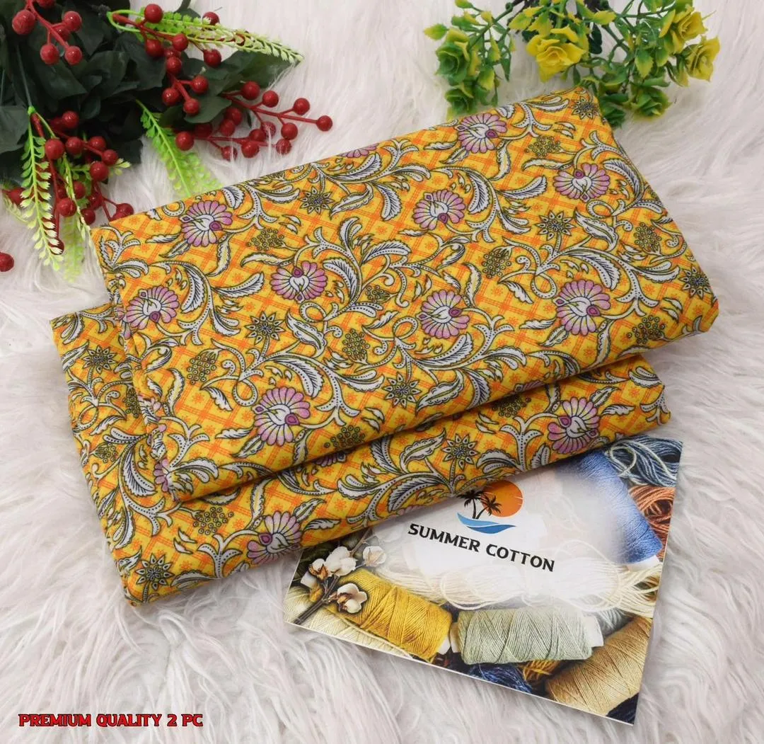 2 Pcs Women's Unstitched Printed Suit