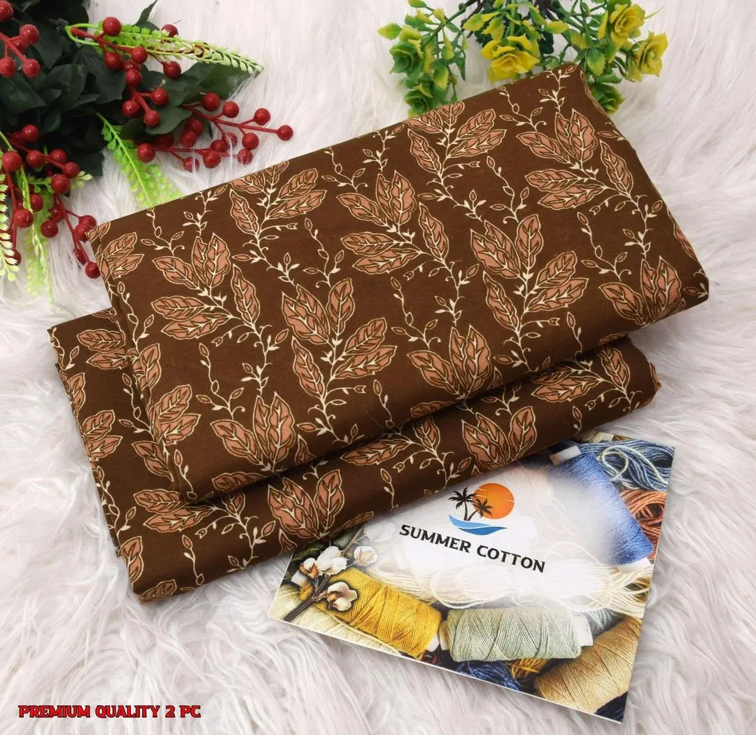 2 Pcs Women's Unstitched Printed Suit