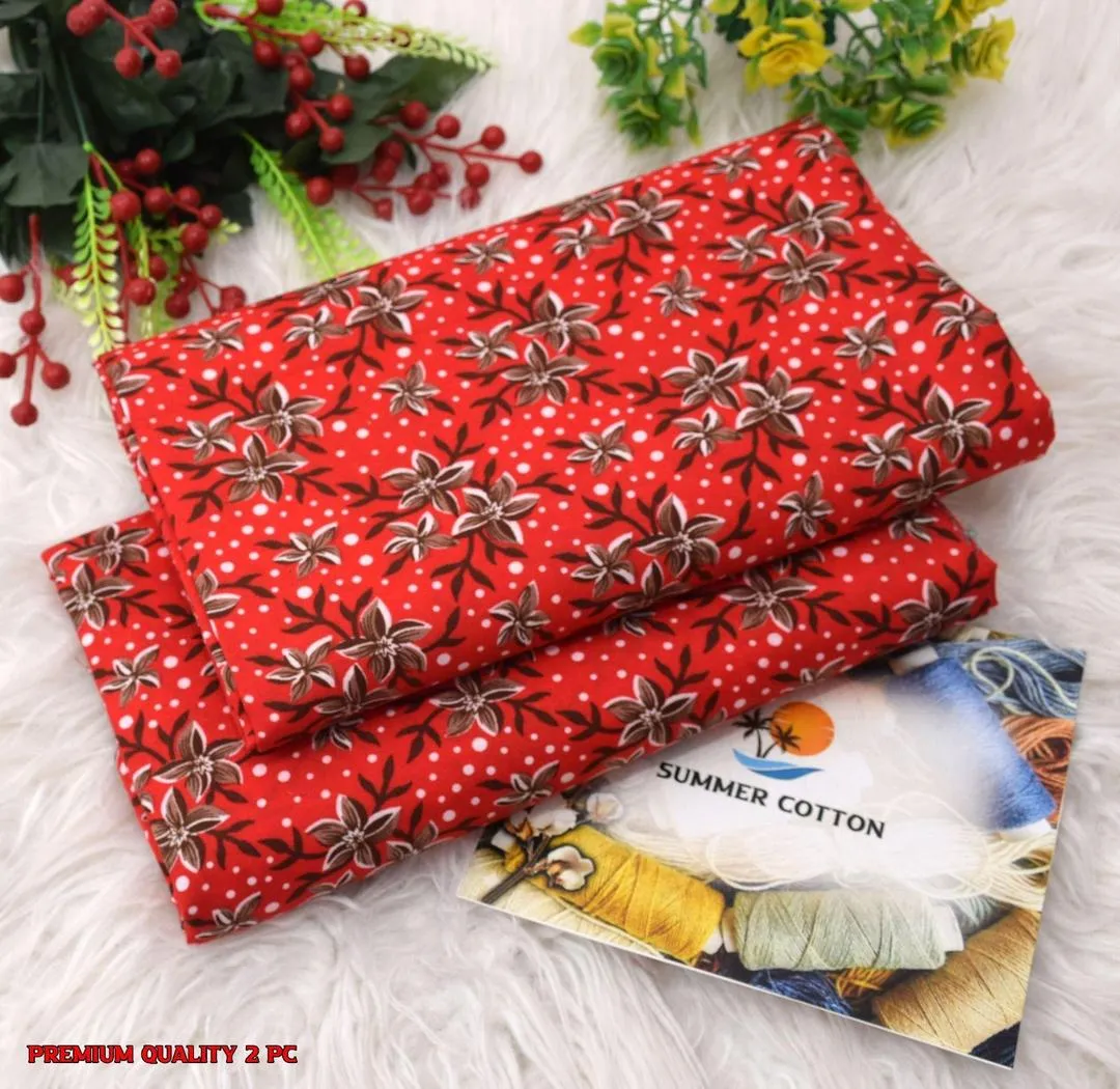 2 Pcs Women's Unstitched Printed Suit