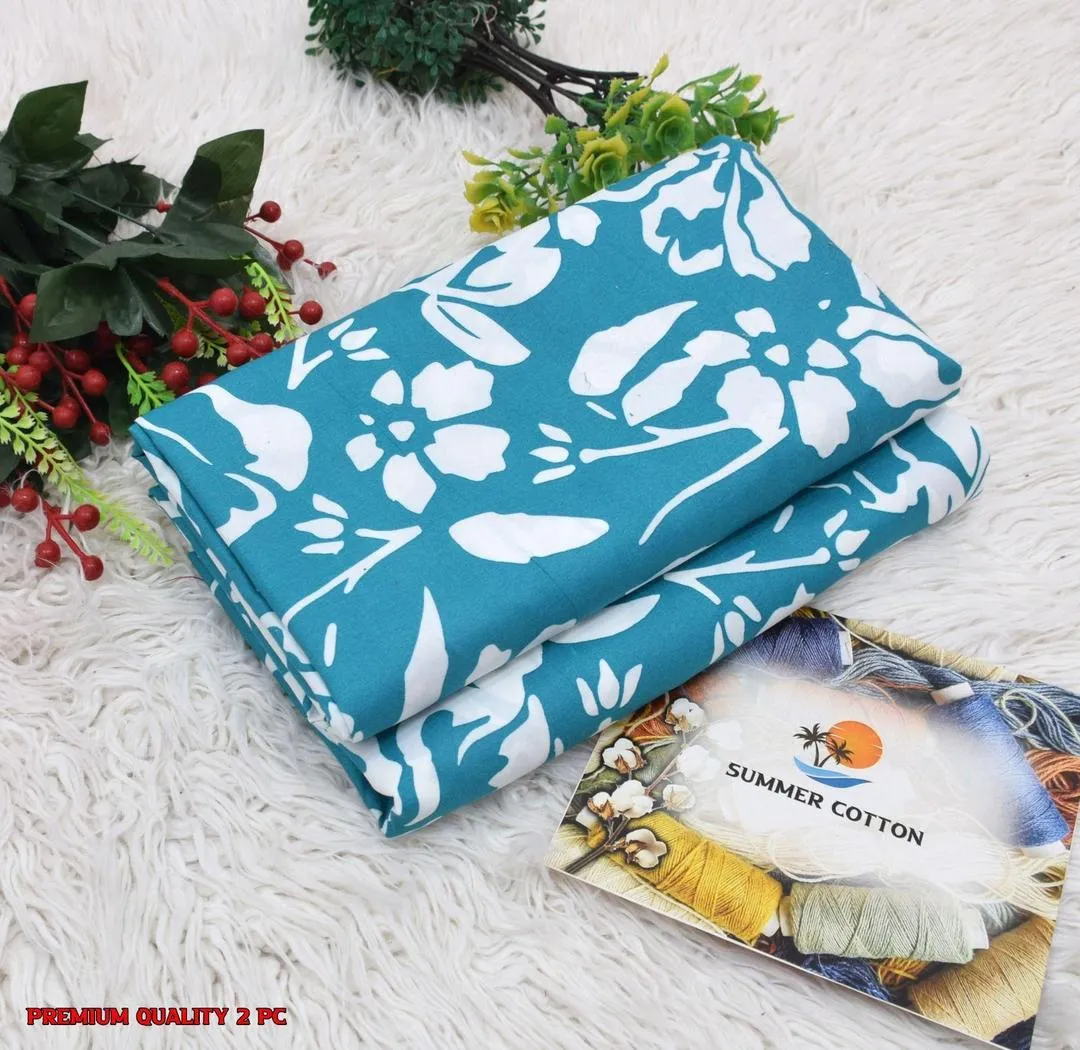 Stylish 2 Pcs Women's Unstitched Printed Suit