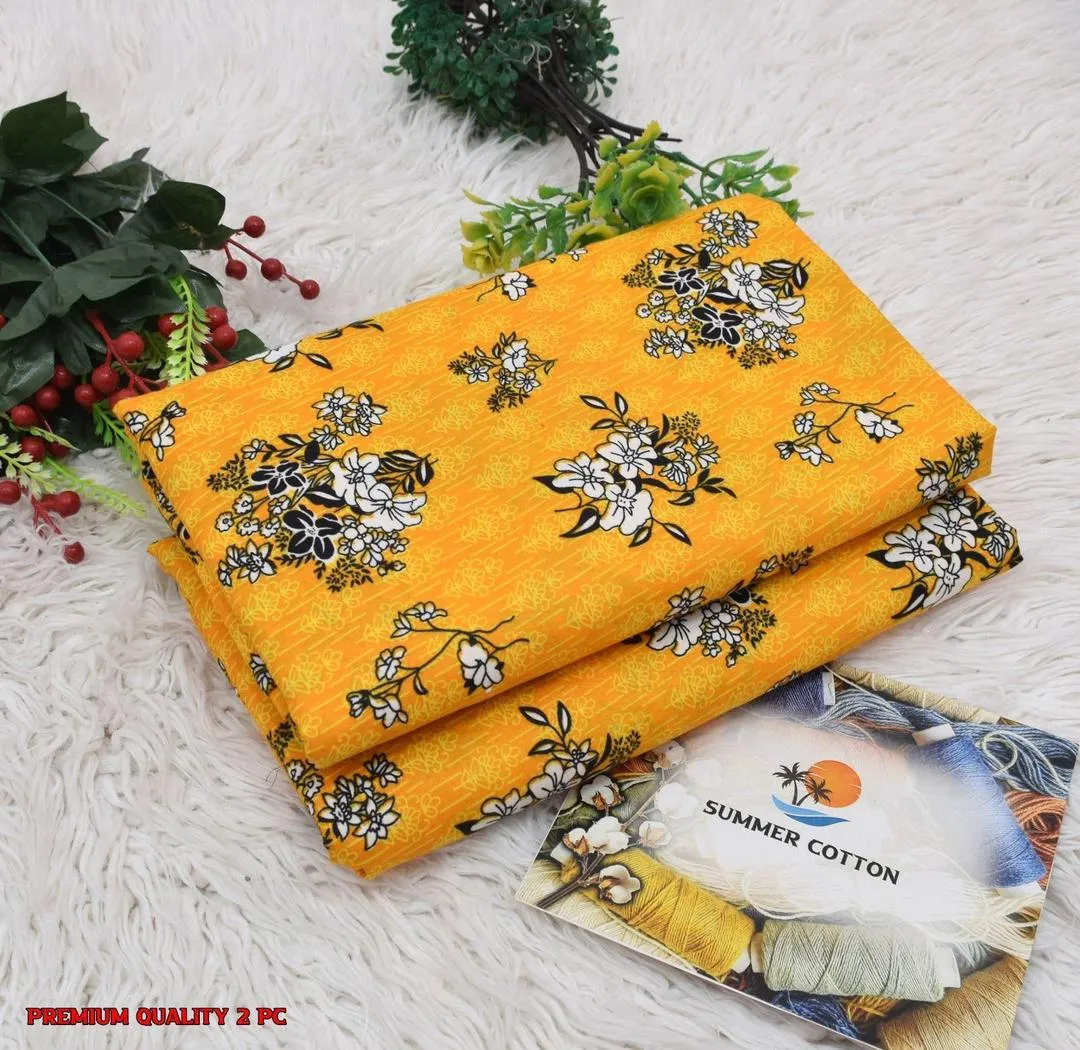 Stylish 2 Pcs Women's Unstitched Printed Suit