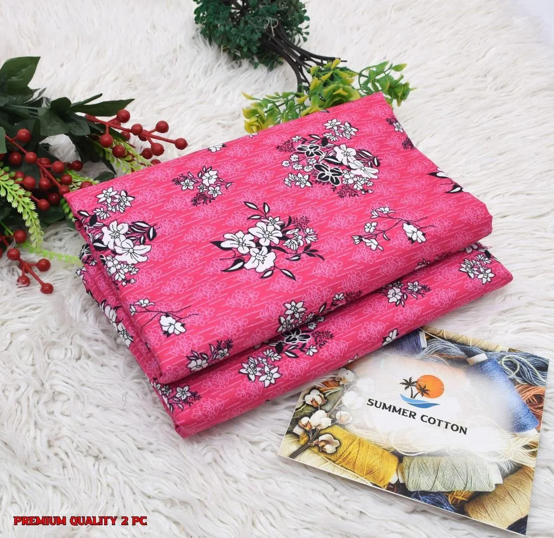 Stylish 2 Pcs Women's Unstitched Printed Suit