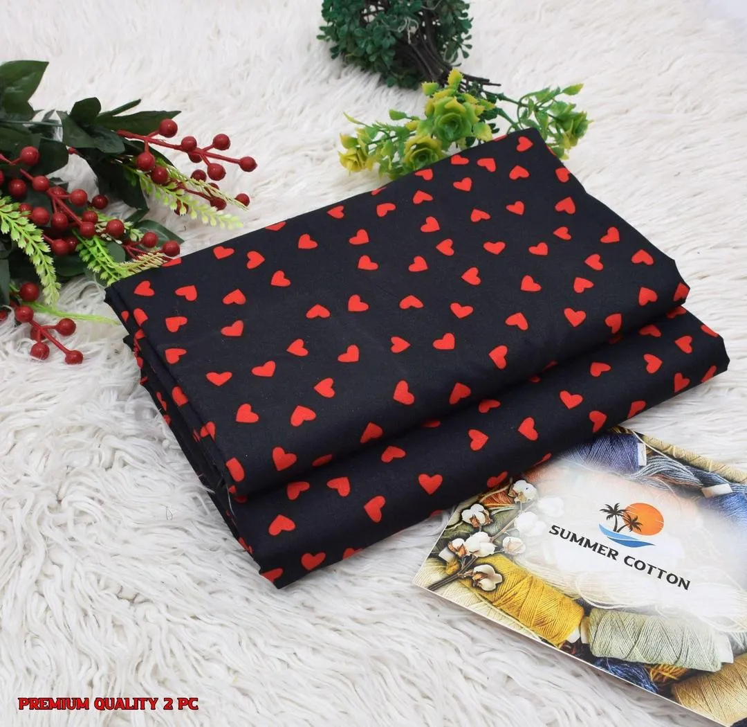 Stylish 2 Pcs Women's Unstitched Printed Suit