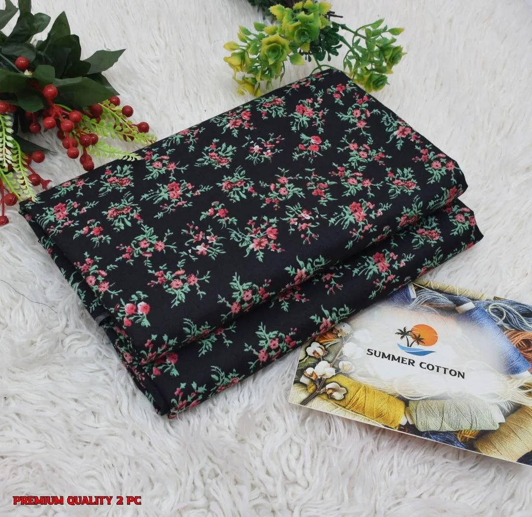 Stylish 2 Pcs Women's Unstitched Printed Suit