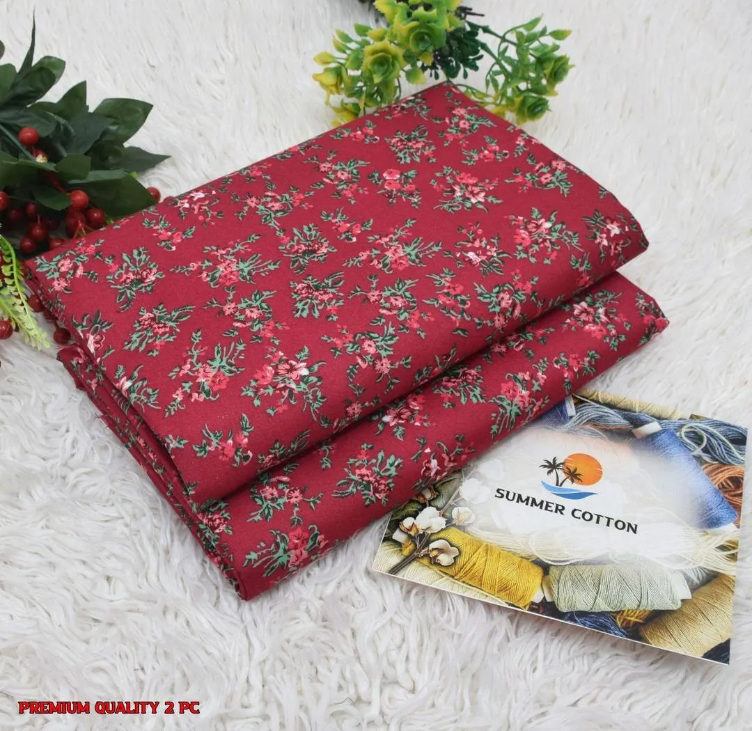 Stylish 2 Pcs Women's Unstitched Printed Suit