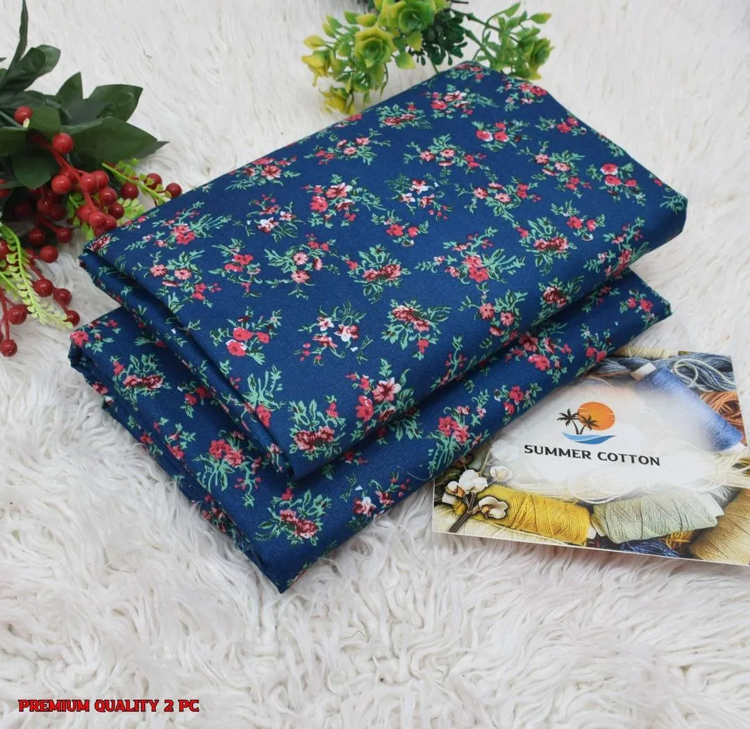 Stylish 2 Pcs Women's Unstitched Printed Suit