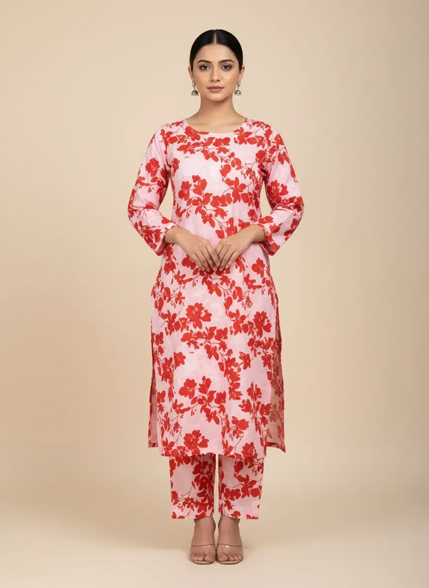 Women Unstitched Printed Suit White Floral 2 Pcs