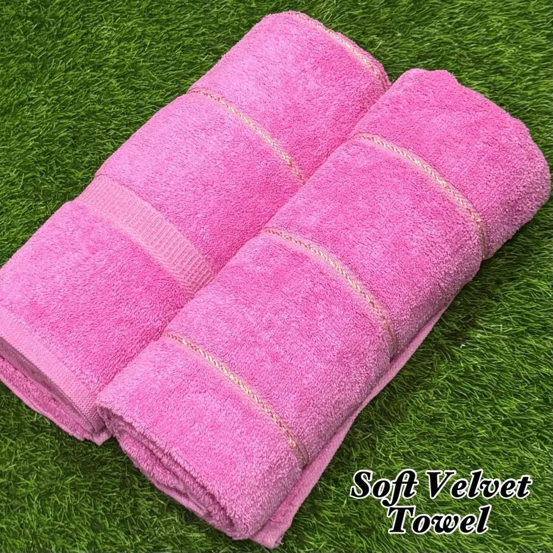 2 Pcs Soft Velvet Woven Bath Towel
