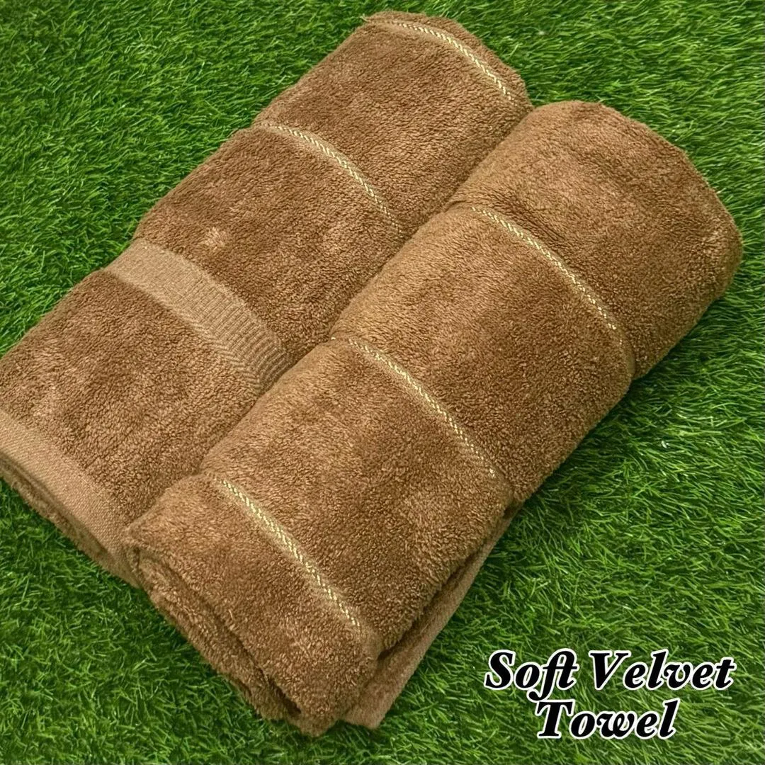2 Pcs Soft Velvet Woven Bath Towel