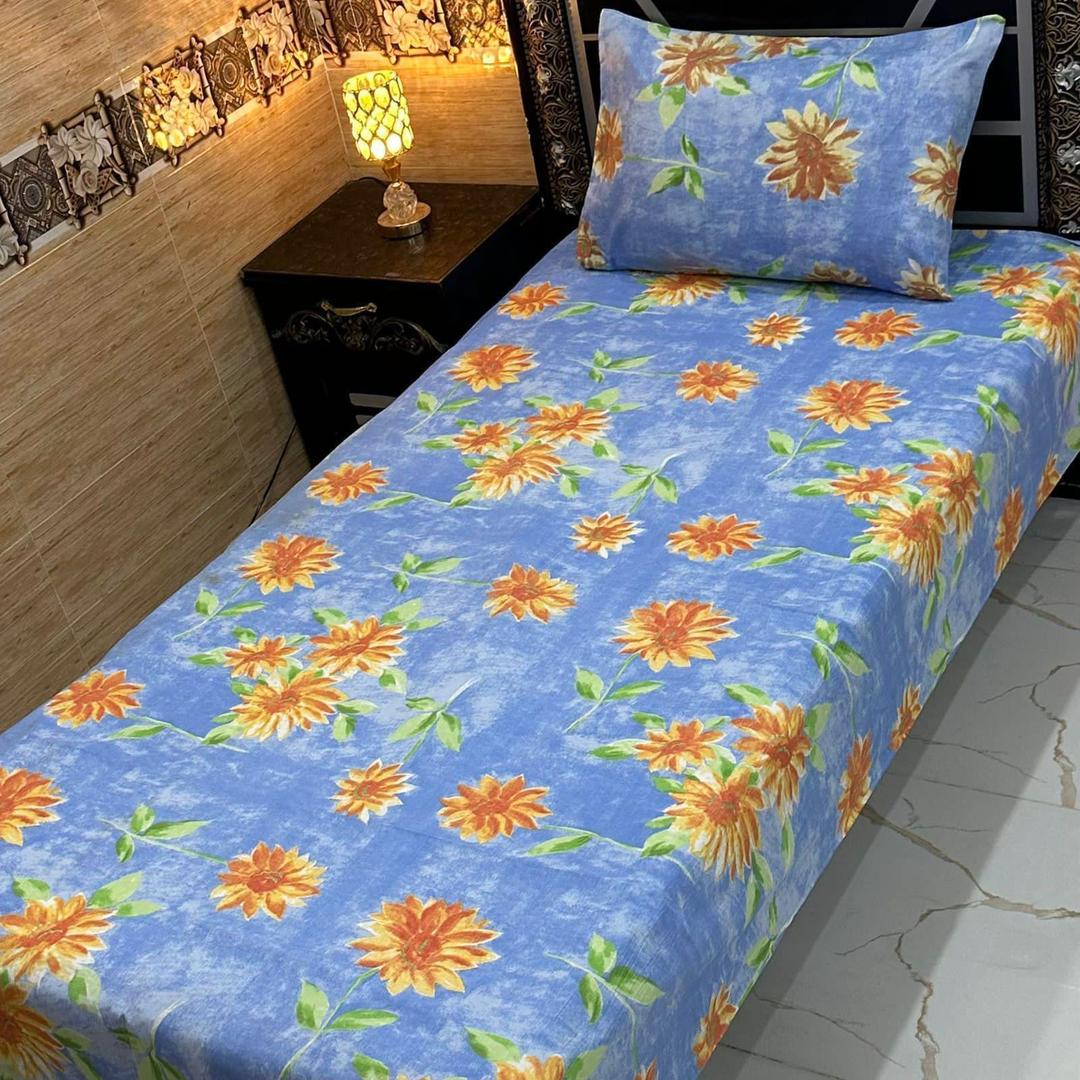 4 Pcs Cotton Printed Single Bedsheet