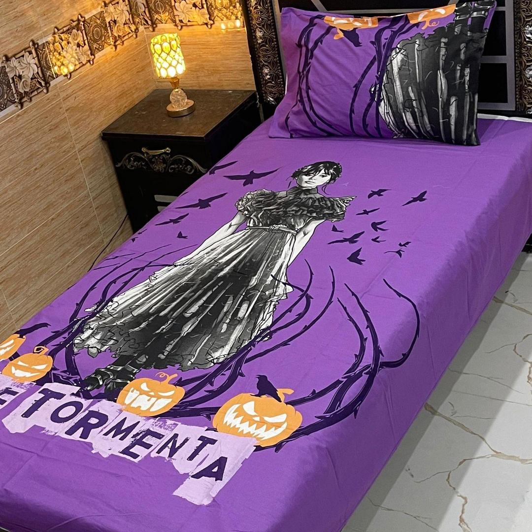 4 Pcs Cotton Printed Single Bedsheet