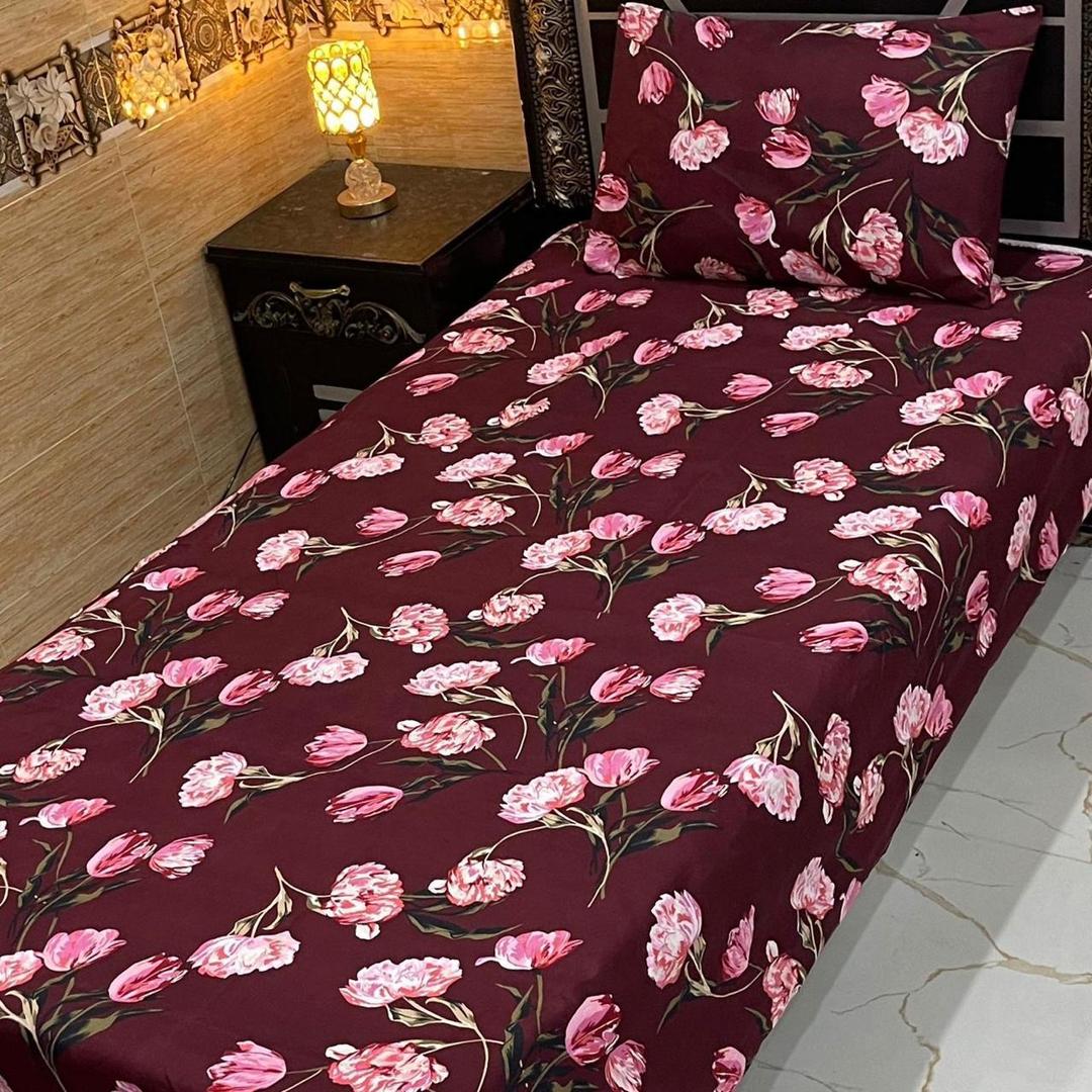 4 Pcs Crystal Cotton Printed Single Bedsheet