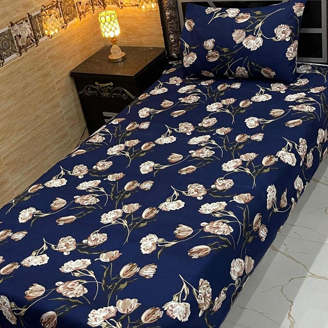 4 Pcs Crystal Cotton Printed Single Bedsheet