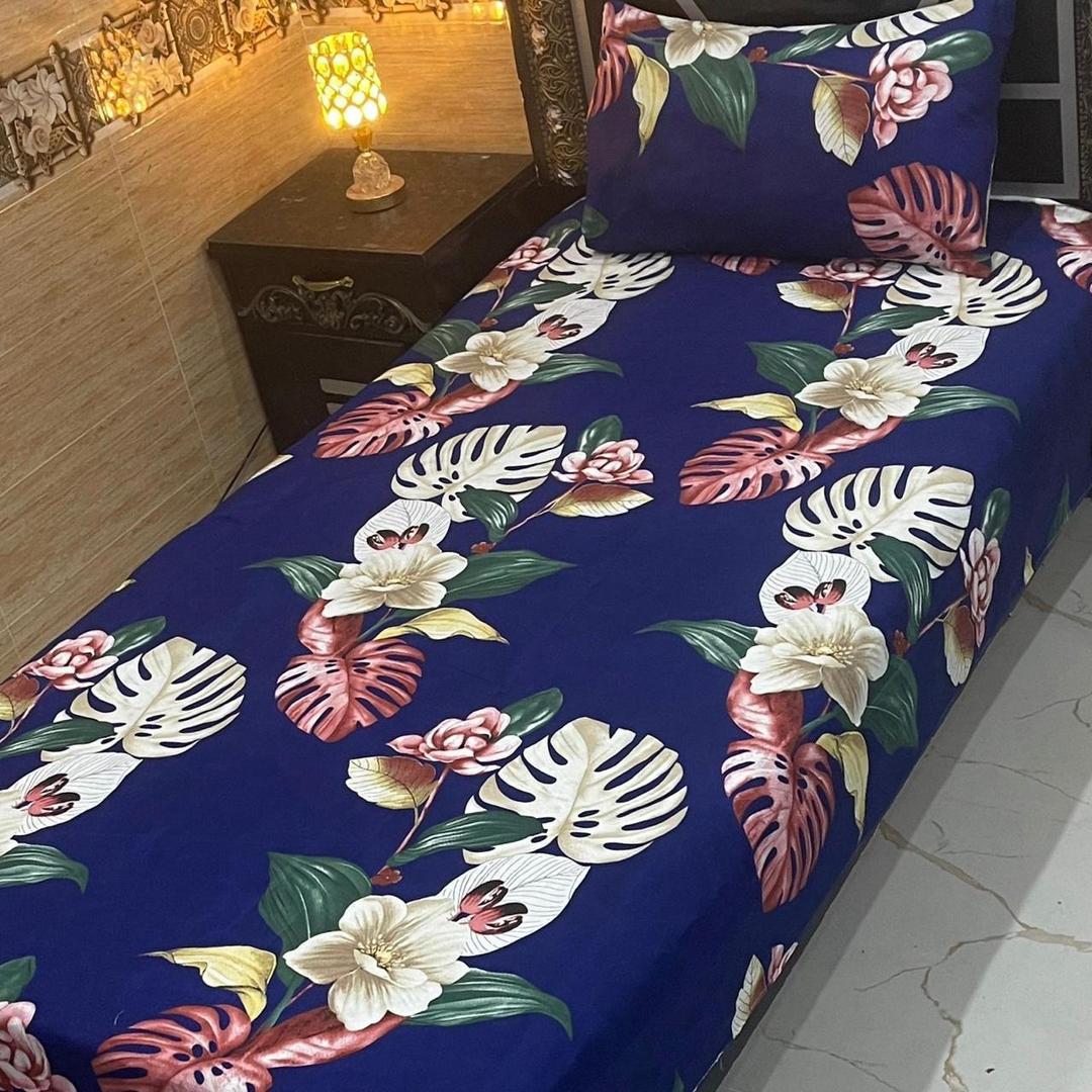 4 Pcs Crystal Cotton Printed Single Bedsheet