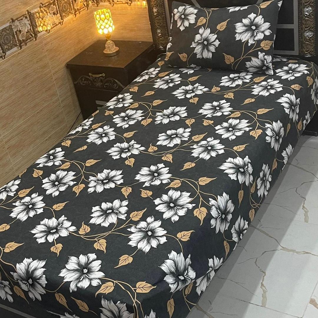 4 Pcs Crystal Cotton Printed Single Bedsheet