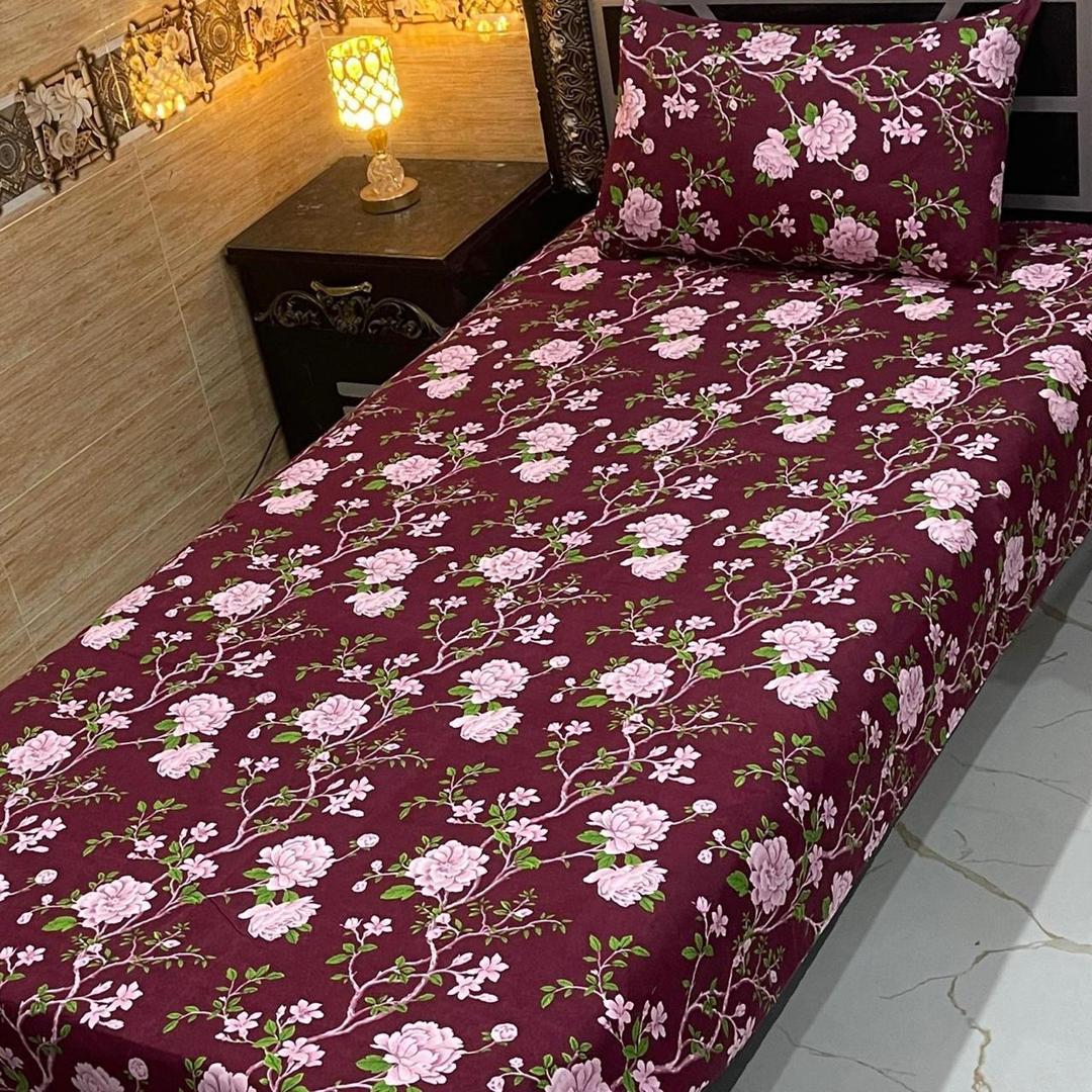 4 Pcs Crystal Cotton Printed Single Bedsheet
